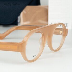 Loewe Women Eyeglasses Shiny Light Pink Demo Round LW50009I 072 BRAND NEW